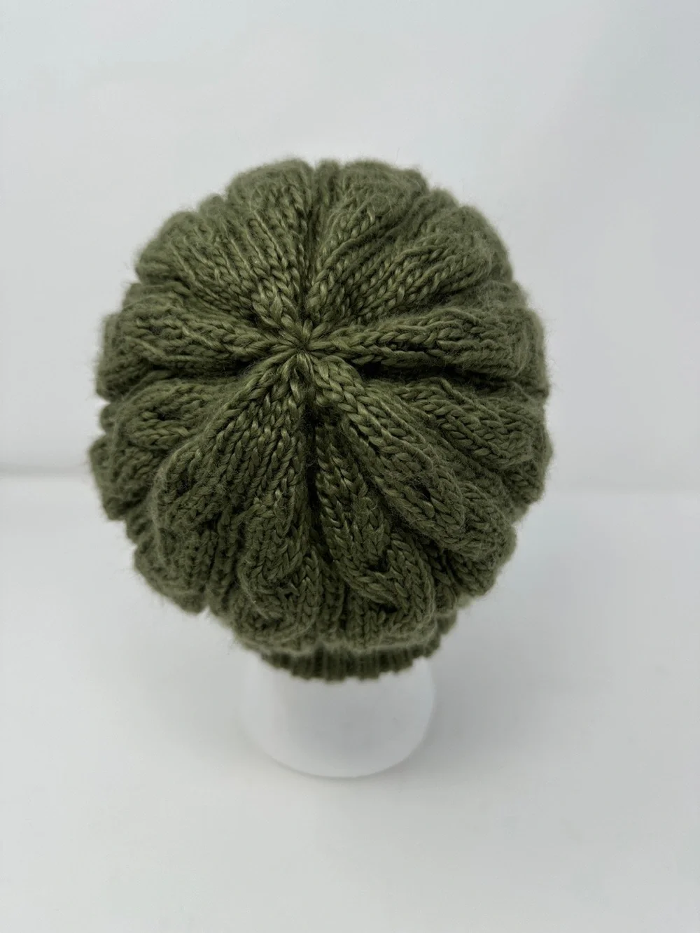 Adidas olive green  Cable Knit Beanie - unisex